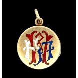 VICTORIAN GOLD AND ENAMEL LOCKET.