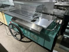 Mobile Ice Cream Cart with Speed Rail for Sauces - In Full Working Order - W1850 x D800 mm
