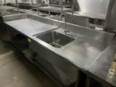 Stainless Steel Prep Unit complete with Single Bowl Sink, Undershelf and Upstand - W2600 x D750 mm