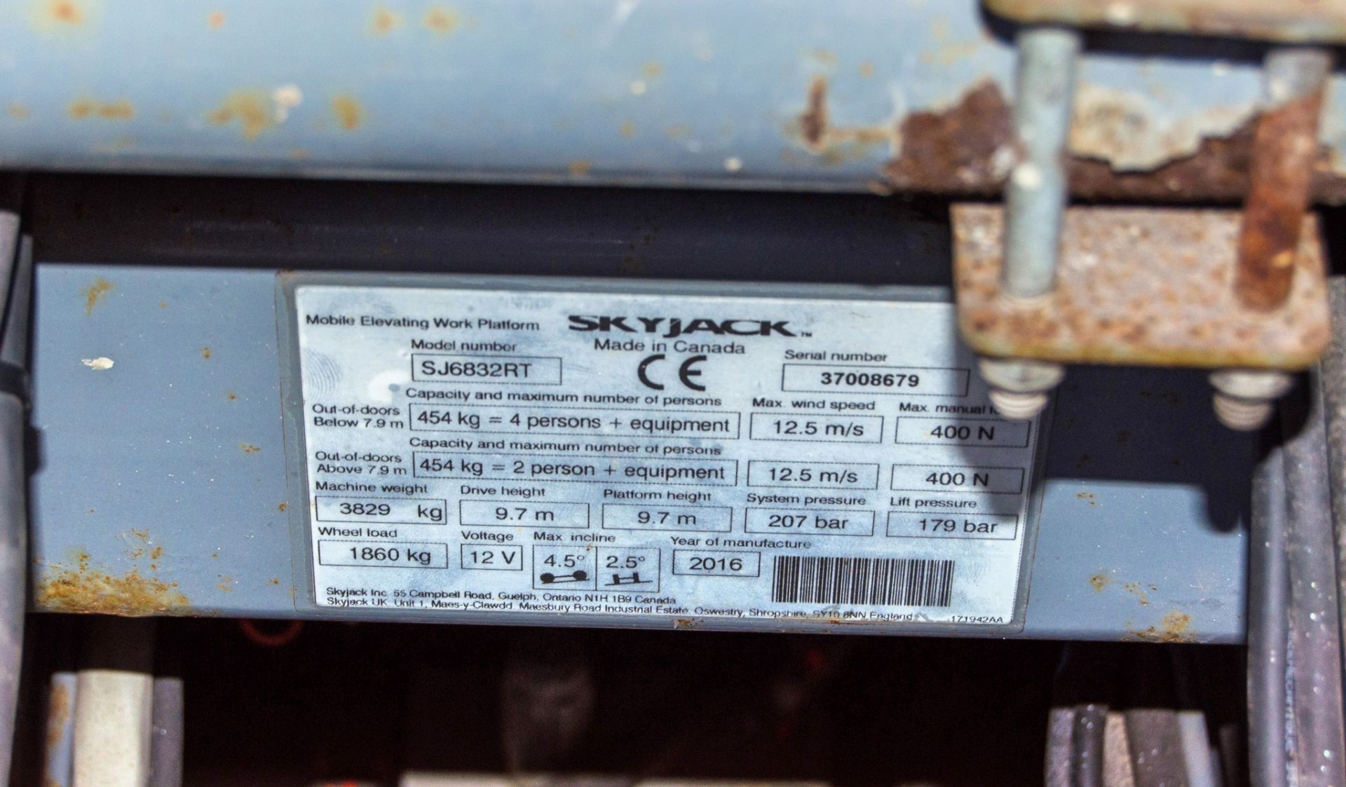 Skyjack SJ6832 RT diesel driven scissor lift access platform Year: 2016 S/N: 37008679 Recorded - Image 13 of 15