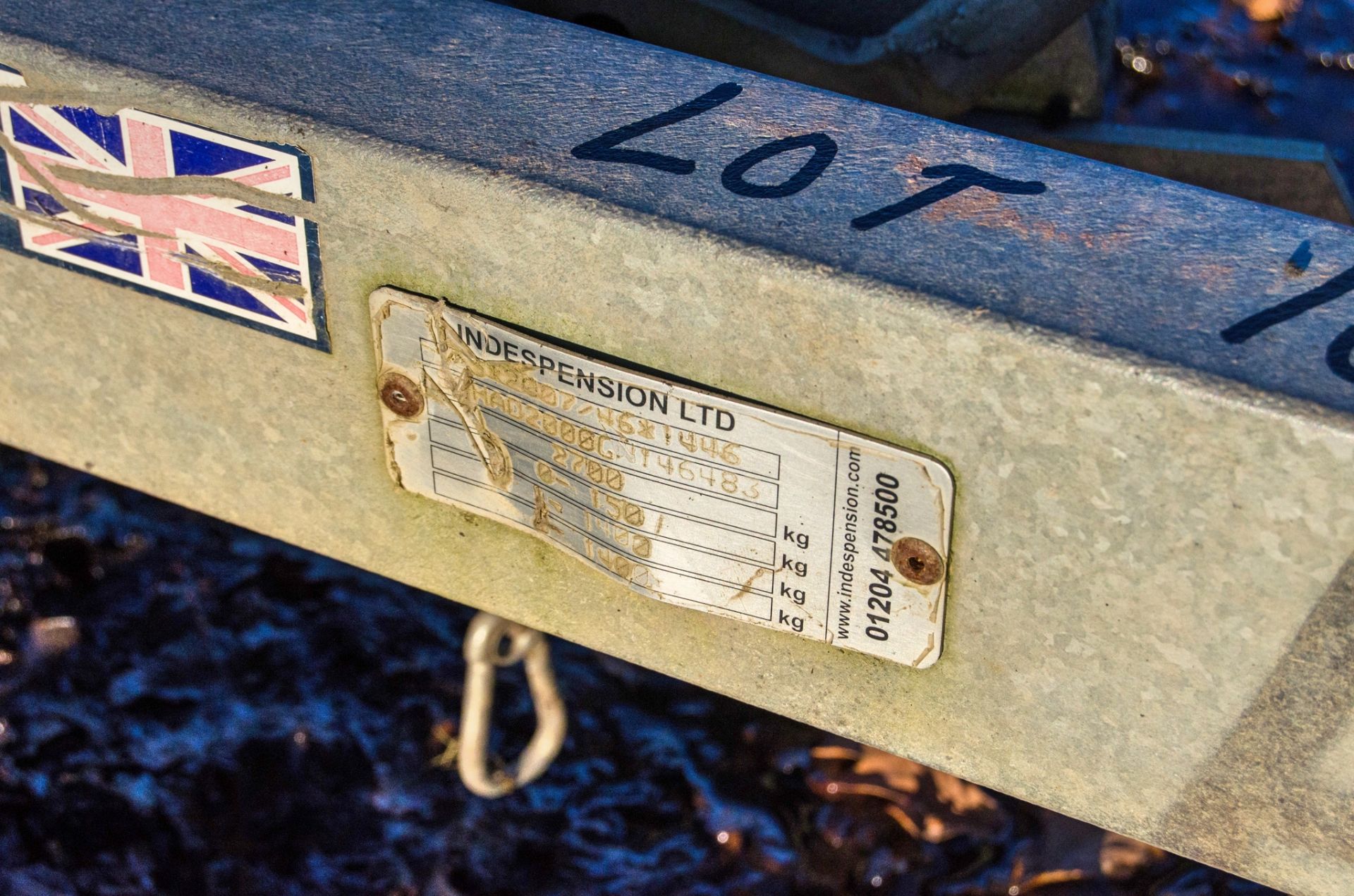 Indespension 8ft x 4ft tandem axle plant trailer S/N: 146483 A1291529 - Image 7 of 7