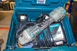 Makita DGA517 18v cordless 125mm angle grinder c/w 2 - batteries, charger and carry case A944347