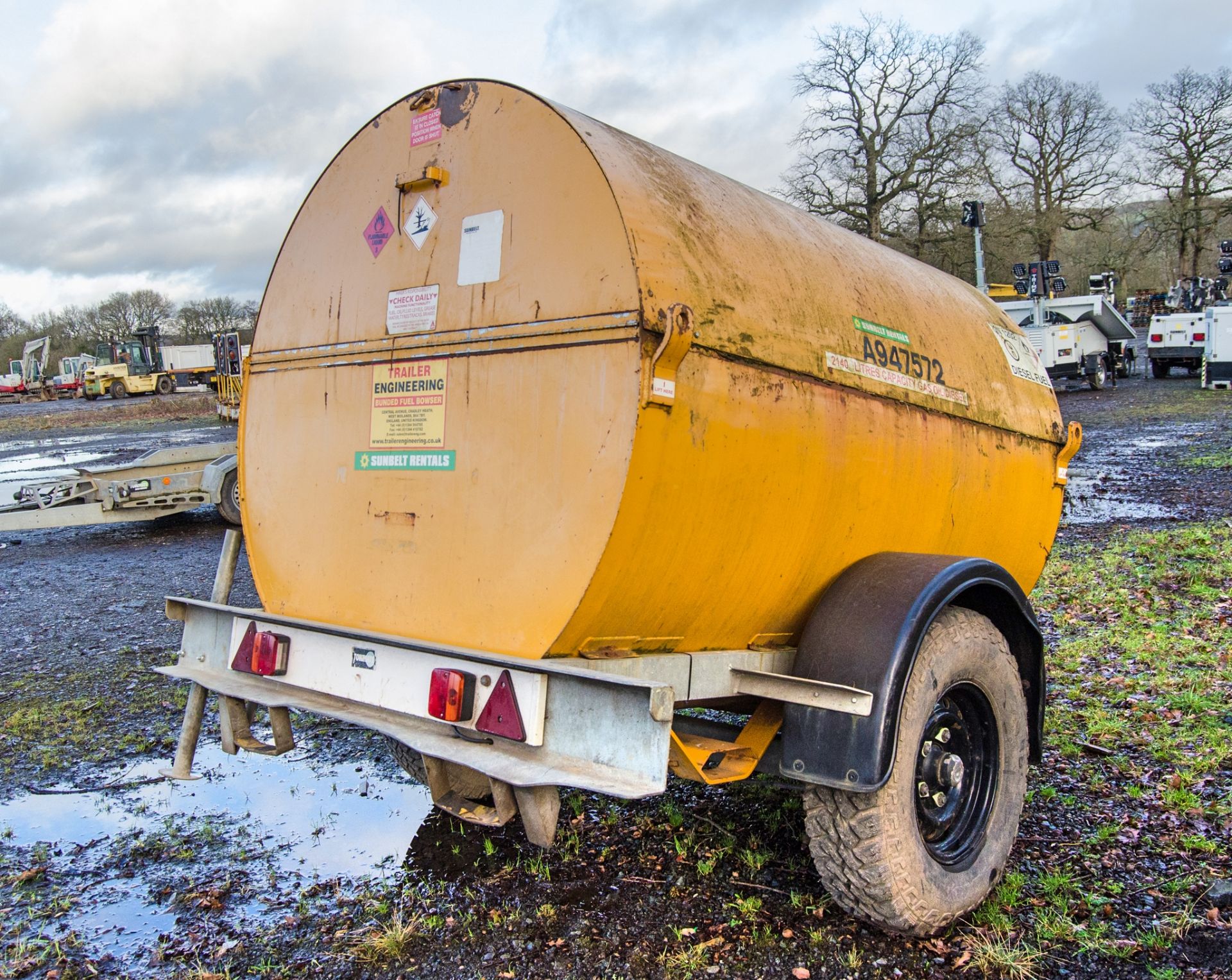 Trailer Engineering 2140 litre fast tow steel bunded diesel bowser c/w 12v electric pump, delivery - Image 3 of 8