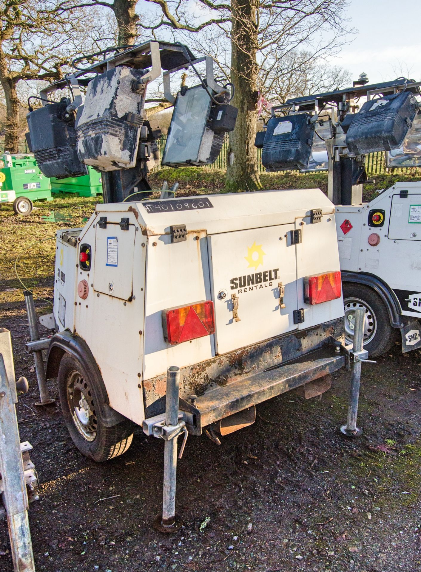 SMC TL90 diesel driven 4 head halogen fast tow mobile lighting tower Year: 2010 S/N: T90108601 - Image 4 of 10