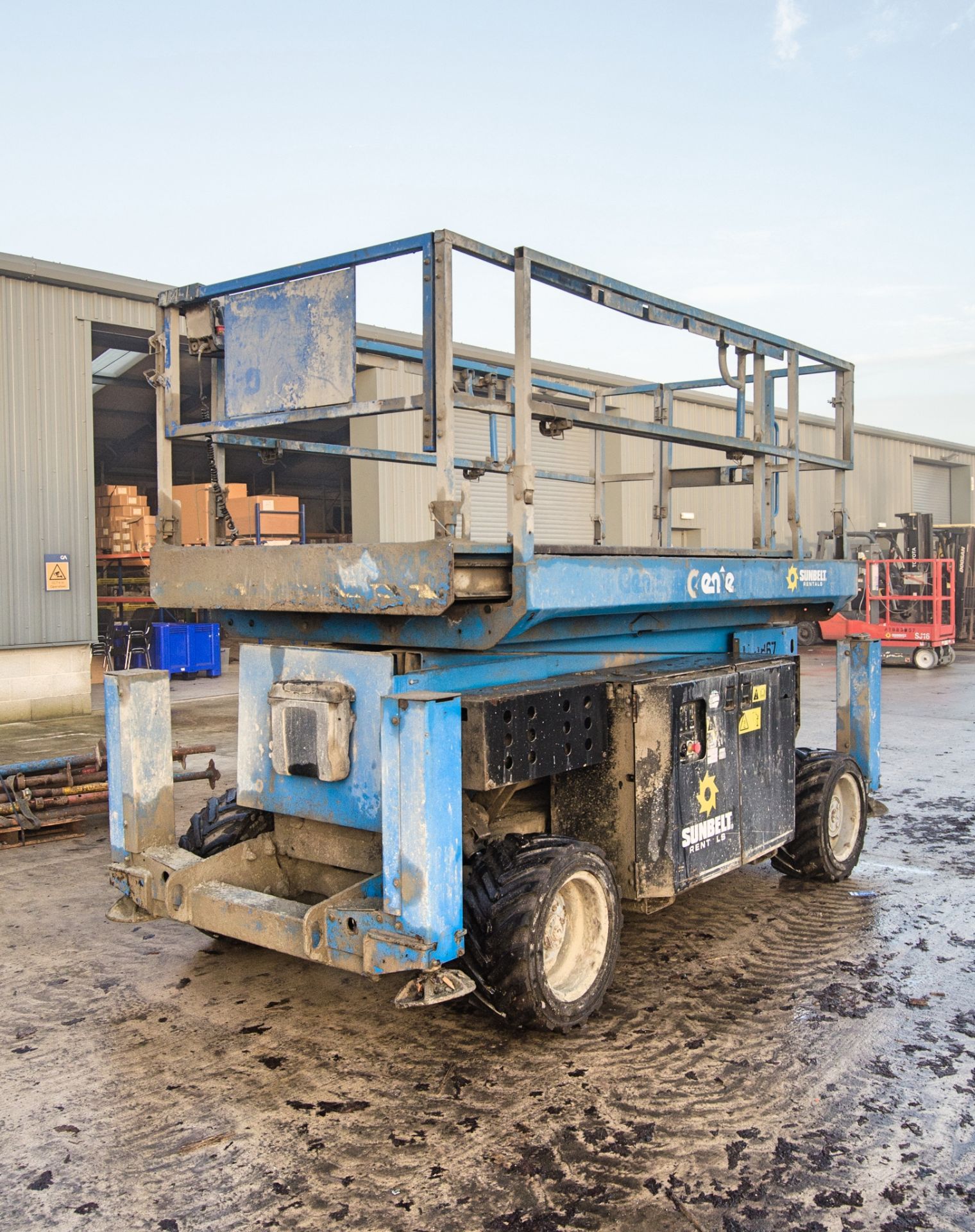 Genie GS3369 RT diesel driven scissor lift access platform Year: 2016 S/N: 16F8958 Recorded Hours: