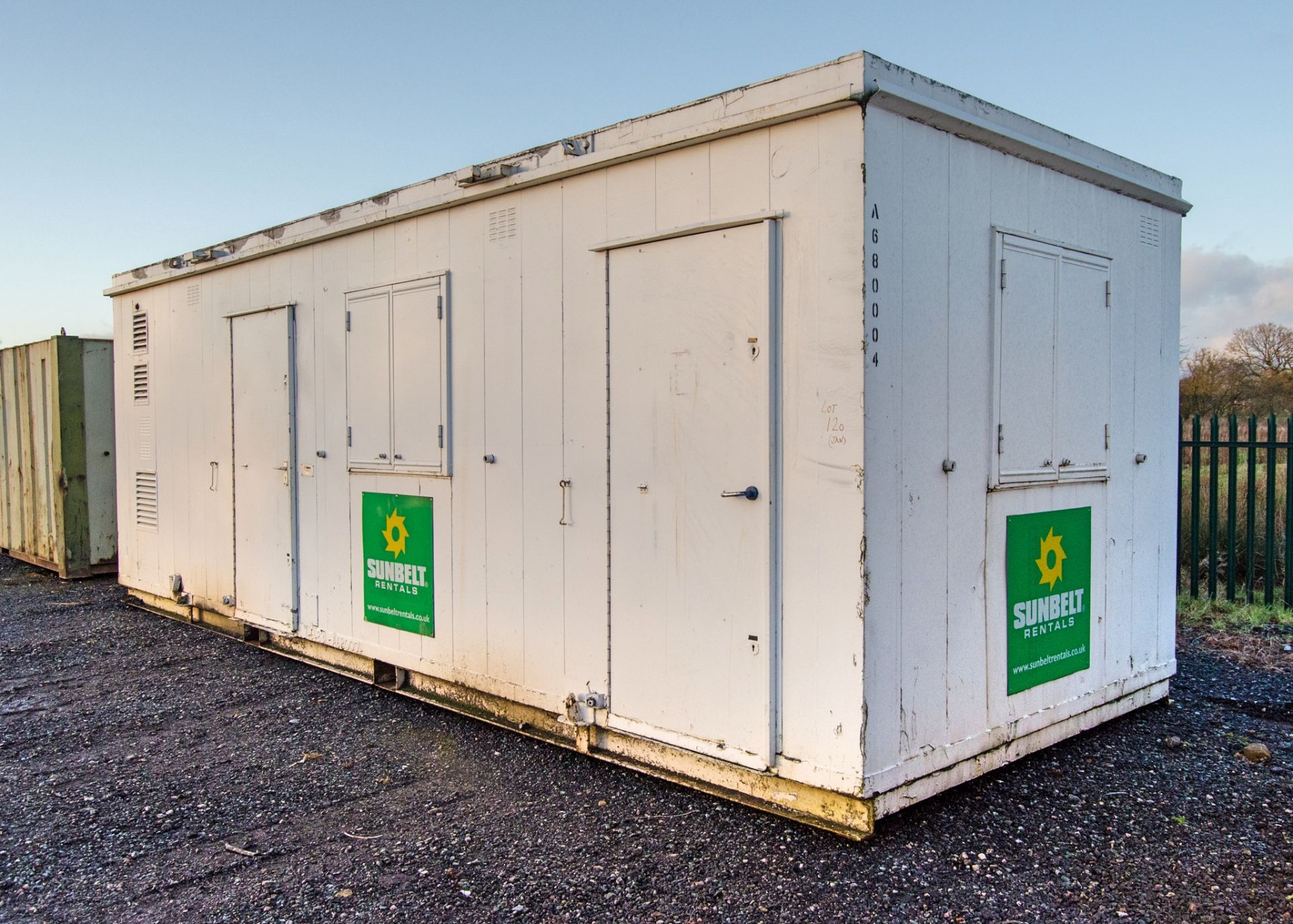 24ft x 9ft steel anti-vandal welfare site unit Comprising canteen area, office, toilet and generator