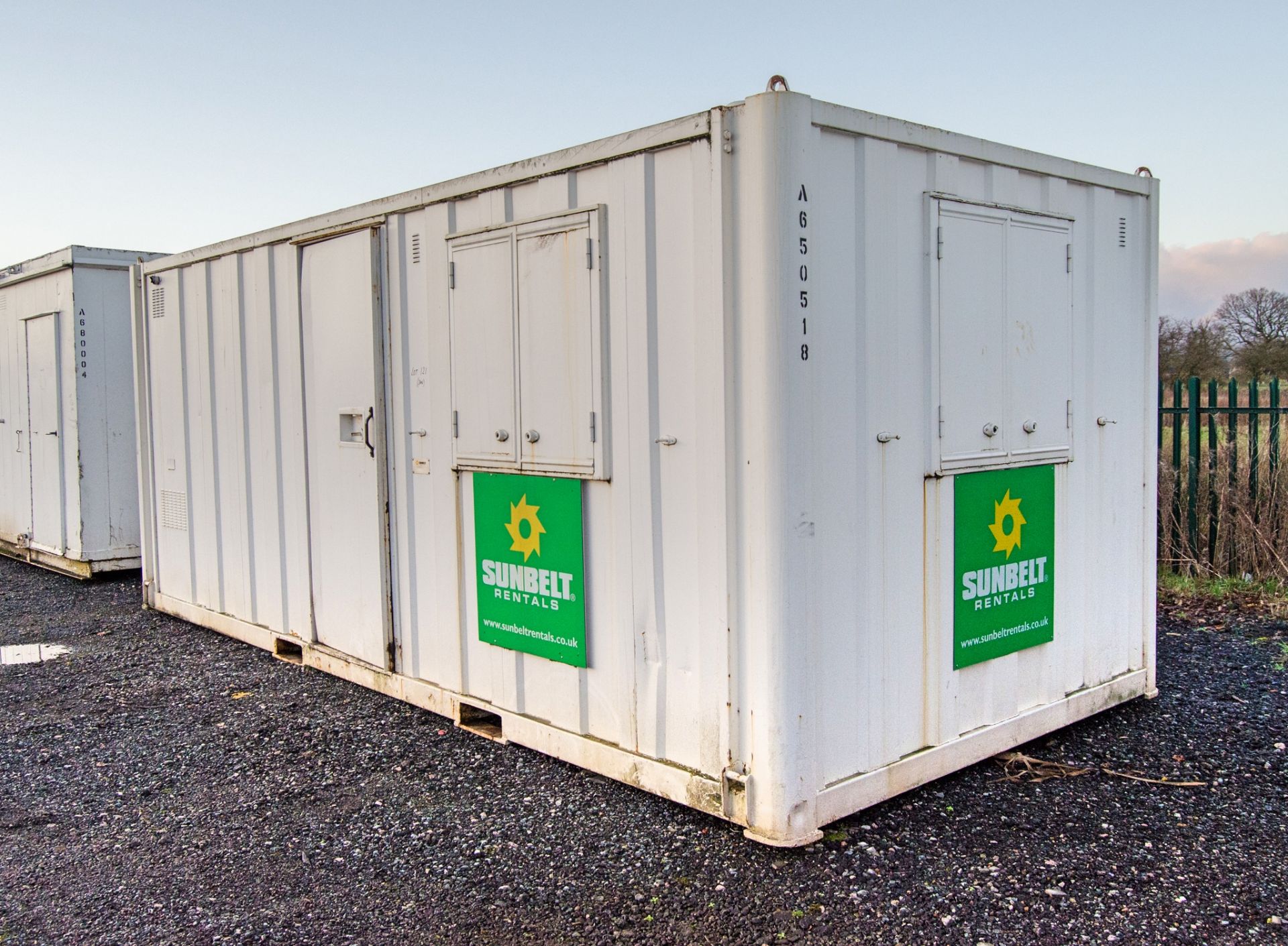 21ft x 9ft steel anti-vandal welfare site unit Comprising canteen area, toilet and generator room