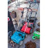 Marina 240v scarifier (motor cover missing) and Makita scarifier (chassis only)