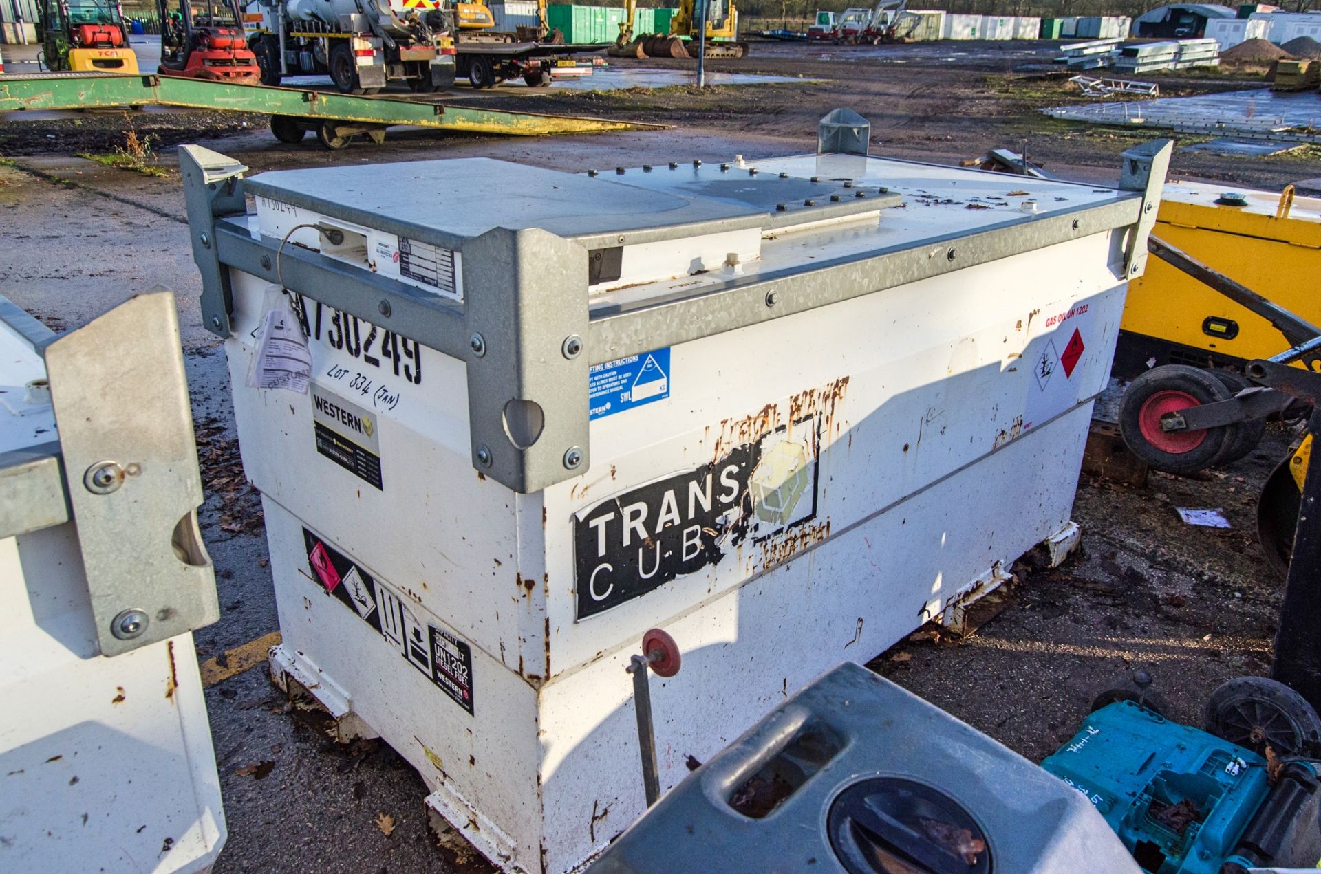 Western 2000 litre steel static bunded fuel bowser c/w manual pump, delivery hose and nozzle