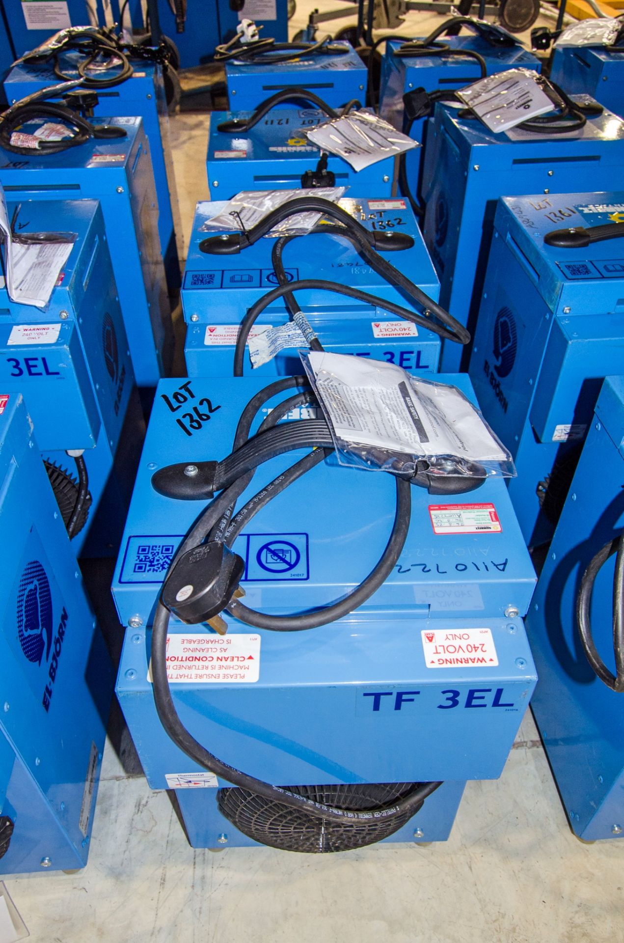 2 - El-Bjorn TF3EL 240v fan heaters A1107228, A1107481