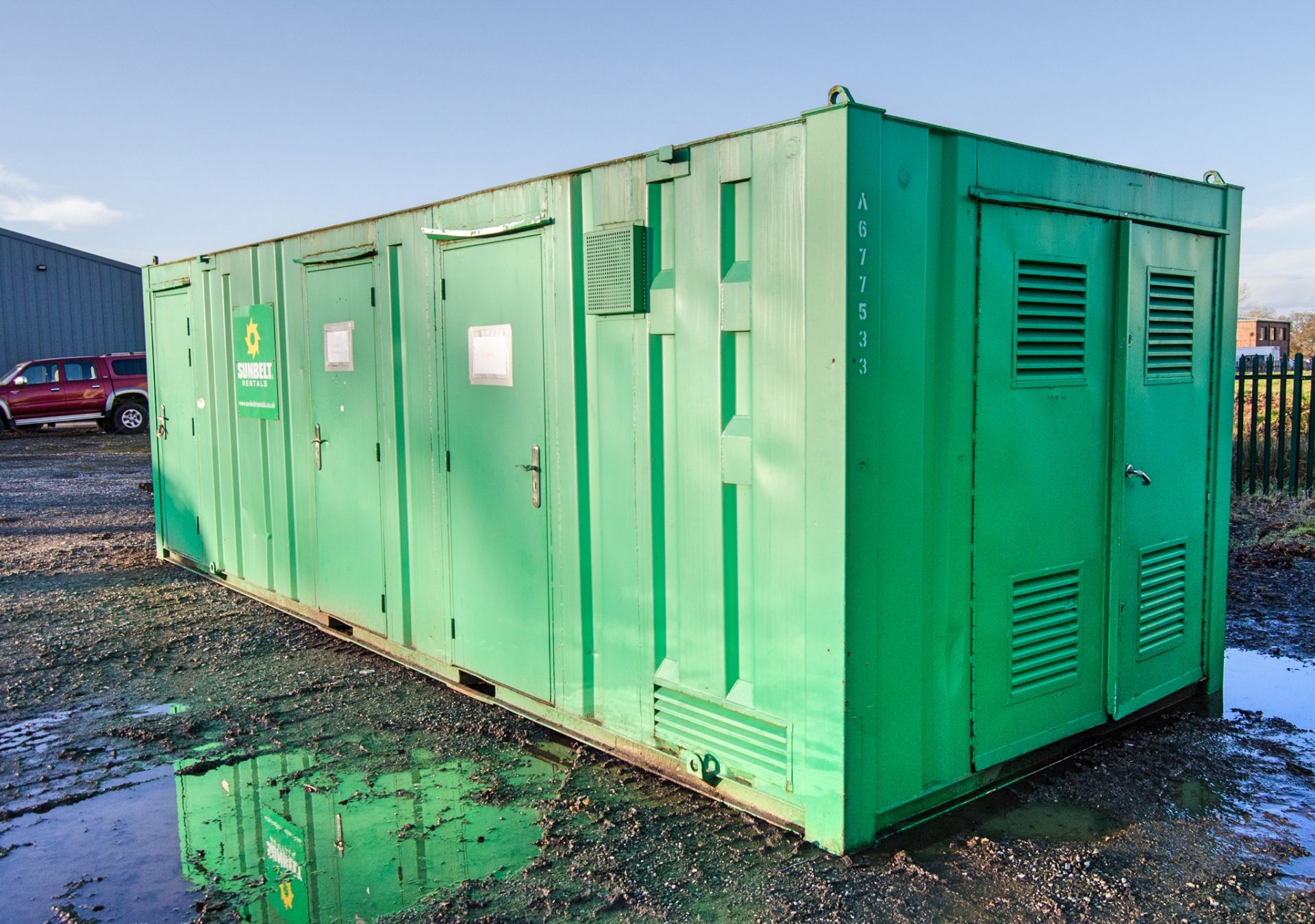 24ft x 9ft steel anti-vandal welfare site unit Comprising of: canteen area, office, toilet &