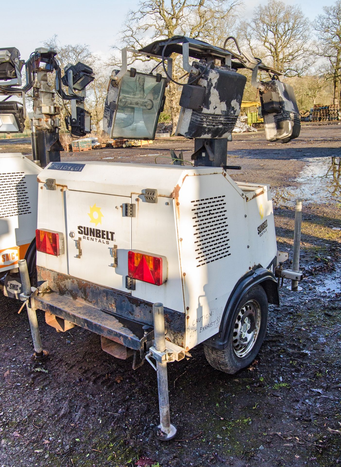 SMC TL90 diesel driven 4 head halogen fast tow mobile lighting tower Year: 2010 S/N: T90108601 - Image 3 of 10