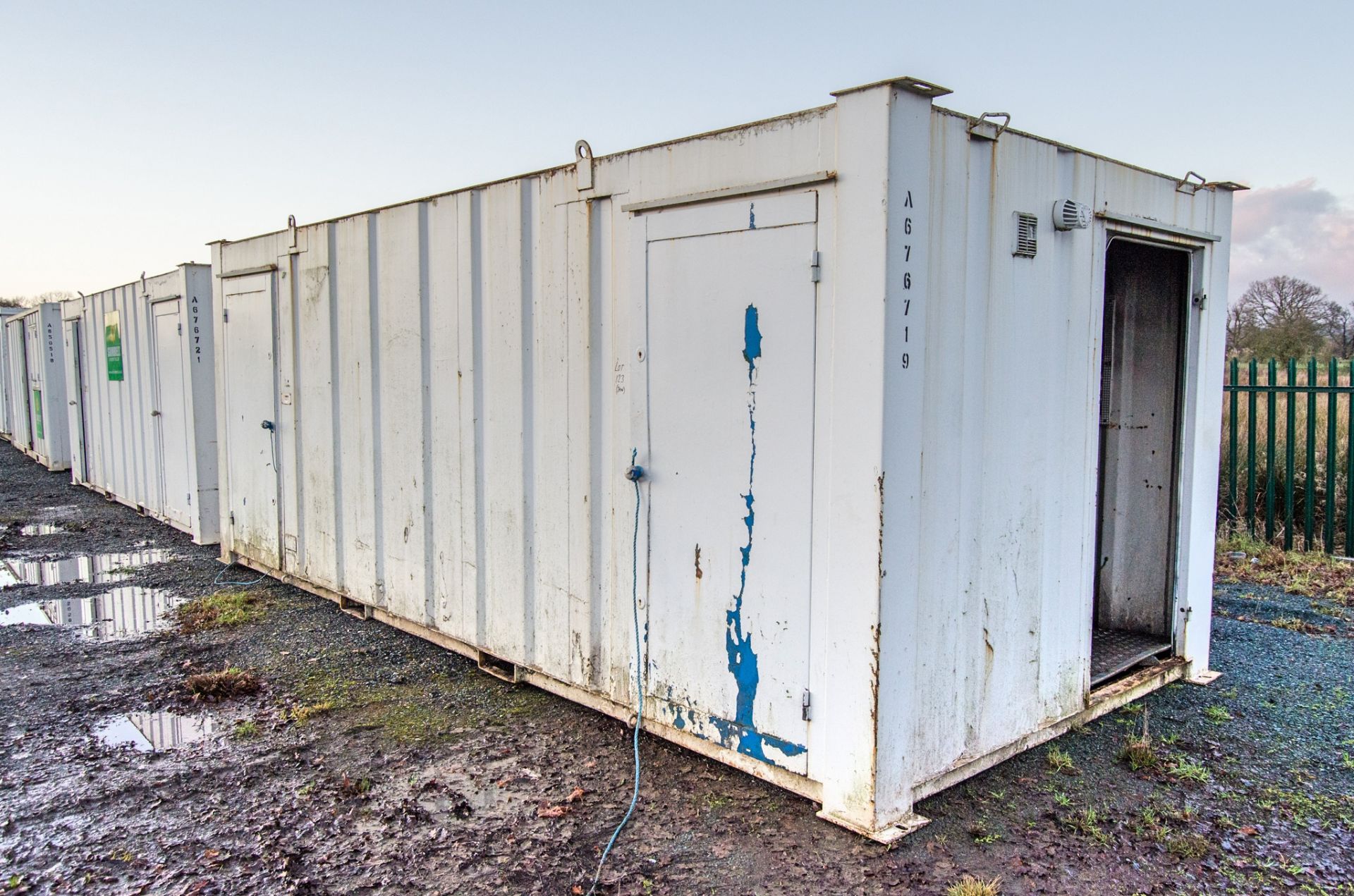 21ft x 9ft steel anti-vandal welfare site unit Comprising canteen area, toilet and generator room