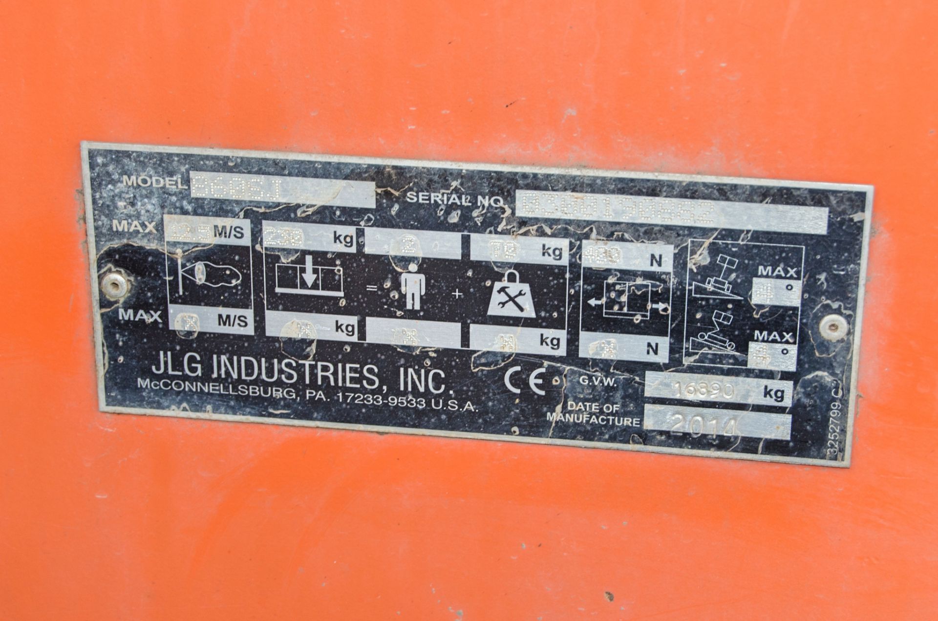 JLG 860 SJ diesel driven articulated boom access platform Year: 2014 S/N: 0300190882 Recorded Hours: - Image 20 of 20