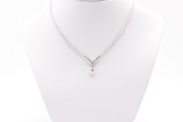 Round Brilliant Cut Natural Diamond Pendant & Necklace 2.94 Carat SI Clarity 18k White Gold - EDR