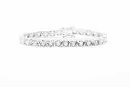 Round Brilliant Cut Tennis Bracelet set in 18k White Gold - 3.00 Carat Natural Diamonds - I Clarity
