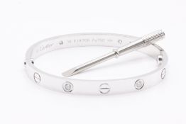 **ON SALE**18kt White Gold & 0.42 Carat Diamond Bangle - With Screwdriver