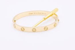 18k Yellow Gold Love Bangle - With 18k Yellow Gold Screw Driver