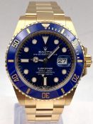 Rolex Submariner Date Oyster Perpetual '2023 Year' Yellow Gold Blue Ceramic Royal Blue Dial Verified