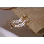 Natural Pearl Ear Studs and Ear Cuff