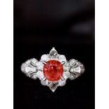 Platinum Natural Unheated Ruby Ring