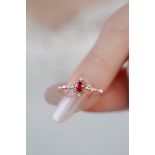 18K Gold Natural Ruby Ring