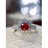PT950 Natural Unheated Ruby Ring