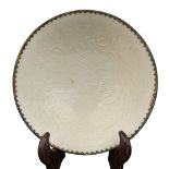 Song Dynasty Ding Kiln Porcelain Gilded Rim Printed Bowl with Mandarin Duck Pattern
