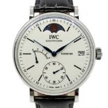 Pre-owned IWC International Watch Company Porto Manual Winding Moon Phase 150th Anniversary White Wr
