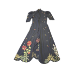 A small group of vintage clothing comprising an embroidered gown & matching jacket and a waist