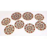 A group of Royal Crown Derby plates in the 1128 Imari pattern , to include 2 dinner plates, diameter