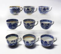 A group of nine Miles and C J Mason and Mason/Lucock tea cups, pattern no.'s 837-E1 D3-2 50-E1 49E1,