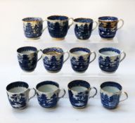 A group of twelve Miles Mason and Mason Wolfe and Mason Lucock coffee cups, pattern no.'s D1-1 D1-1d
