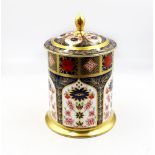 A Royal Crown Derby covered Storage Jar in the 1128 Imari pattern SGB, Pineapple Finial to cover,