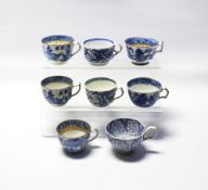A group of eight Miles and C J Mason tea cups c.19th century, various sizes. Condition: some