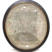 C 1796 Map sampler of England and Wales, with all Counties highlighted by Ketty Nash flower border