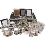 A large collection of silver plated Kings pattern cutlery with fruit spoons, together with a Royal