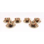 6 Royal Crown Derby tea cups & Saucers in the 1128 Imari pattern, all 1st Quality, in good