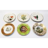 A collection of early 19th Century Derby factory porcelain plates with hand painted country