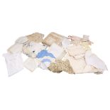 Another collection of lace and white wear, to include: baby's nightdress, silk baby's christening