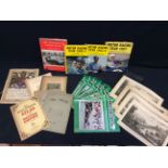 A collection of 1970s motor sport magazines, hardback books, highway and byways of Derbyshire and