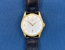 OMEGA,18CT GOLD WRISTWATCH, CAL.268, 17509258 the 17-jewel movement with lever escapement and