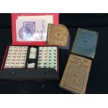 Vintage Mahjong game set in case along with rule and how to play books