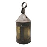 A 20th century painted metal Ship's lantern, with hinged door and handle to top, approx. 29.5cm high