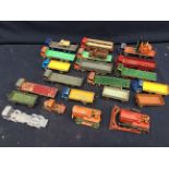 A collection of 26 play worn vintage dinky toys To include lorries and diggers Condition:- in states