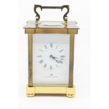 A 20th Century Matthew Norman carriage clock, large case, all sides glazed with bevel glass white