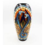 A rare Moorcroft vase in a snake design by Kerry Goodwin, 1 of only 2 produced, with the design