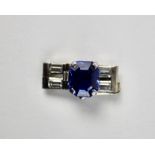 Cartier - Sapphire and Diamond Clasp, circa 1930