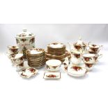 Royal Albert 'Old Country Roses' tea and dinnerware to include: tea pot, four dinner plates, five