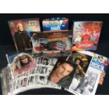 A collection of assorted ephemera to include: Disney Heroes trading cards, Captain Scarlet,
